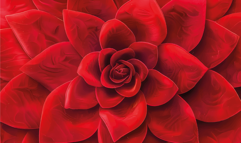 Gėlių žiedlapių dizainas raudonas kilimėlis - „Tenstickers“