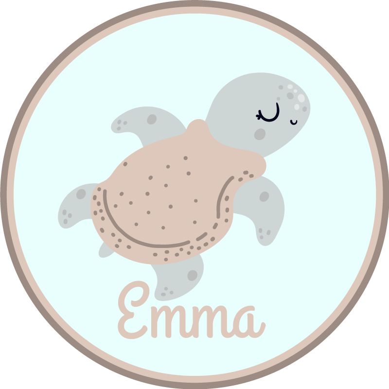 Pritaikomas vėžlys vinyl kilimėlis su vardu - „Tenstickers“