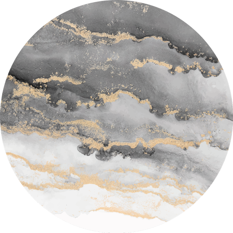 Pilka su auksinėmis detalėmis Marmurinis vinilo kilimas - „Tenstickers“