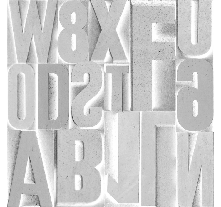 3d pilkos raidės abėcėlinis tapetas - „Tenstickers“