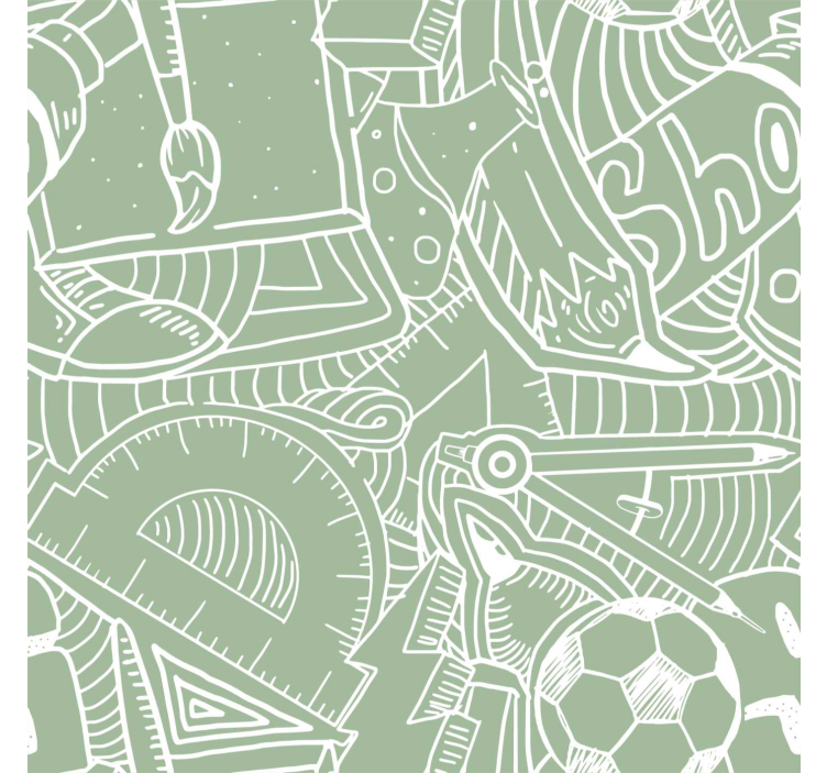 žalia mokyklos kreida tapetas paauglio kambariui - „Tenstickers“