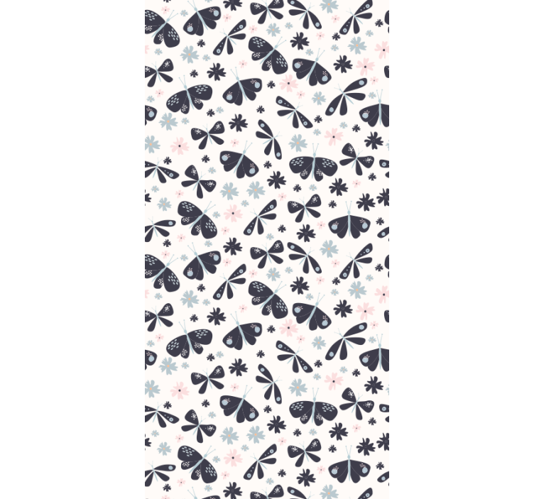 Gėlių lankelių raštai drugelio tapetas - „Tenstickers“