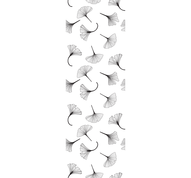 Gėlių rašto tapetas su ginkmedžio lapų motyvu - „Tenstickers“