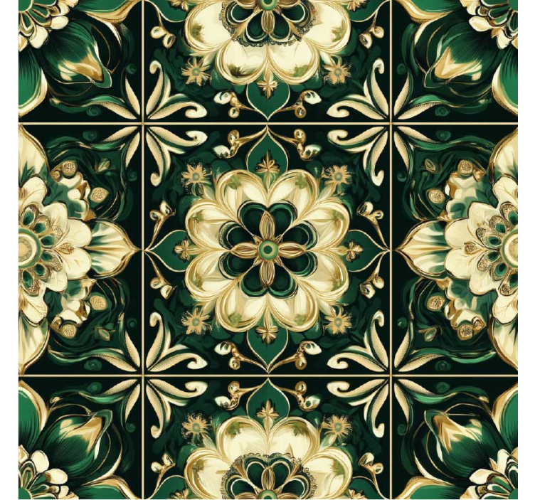 Botaninės mozaikinės plytelės tapetas virtuvei - „Tenstickers“