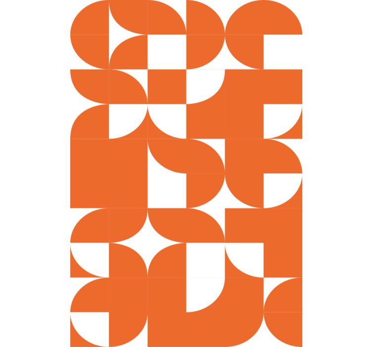 Tekstūruoti tapetai oranžinių apskritimų geometrinis raštas - „Tenstickers“