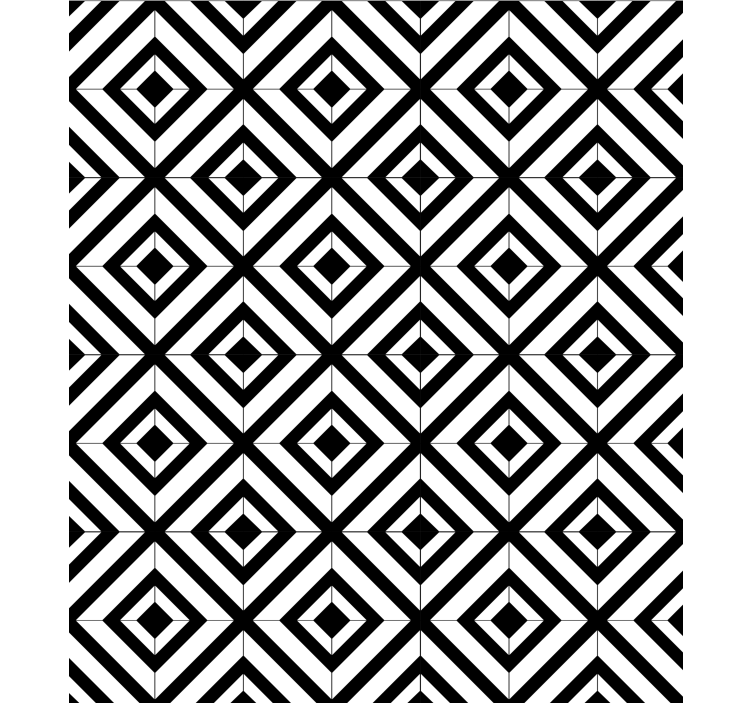 Geometrinis raštų tapetas juodai baltų deimantų motyvais - „Tenstickers“