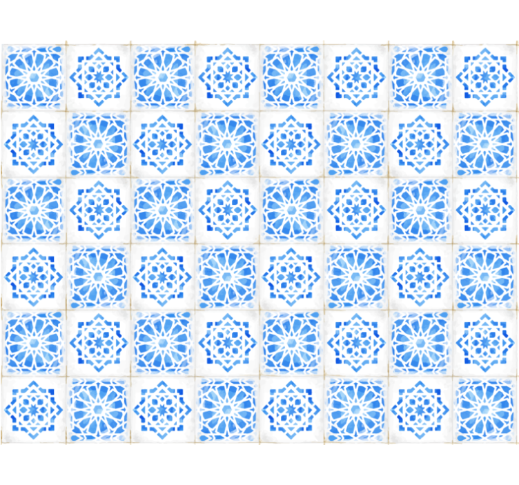 Plytelės tapetas suprantami mėlyni raštai - „Tenstickers“