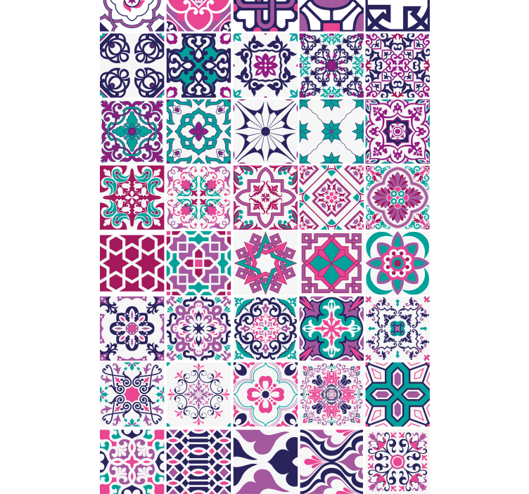 Tekstūruoti tapetas geometrinių plytelių raštu - „Tenstickers“