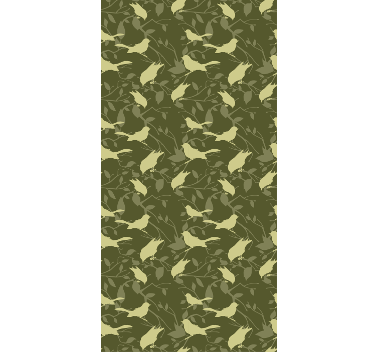 Klasikiniai tapetai žalių paukščių viktorijos stiliaus raštu - „Tenstickers“