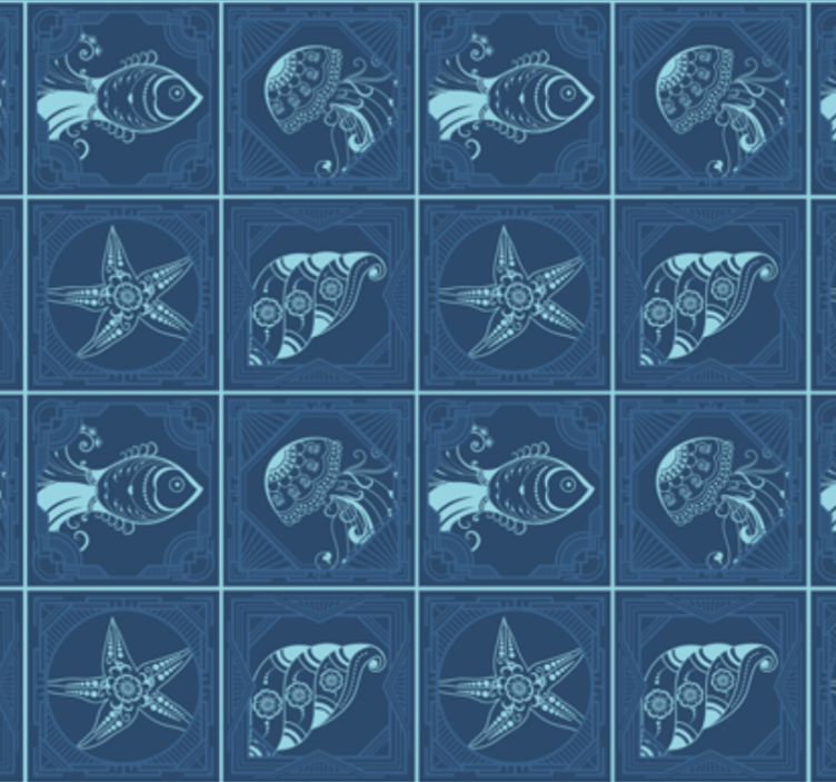 Tapetai voniai jūrinio gyvenimo dizainas - „Tenstickers“