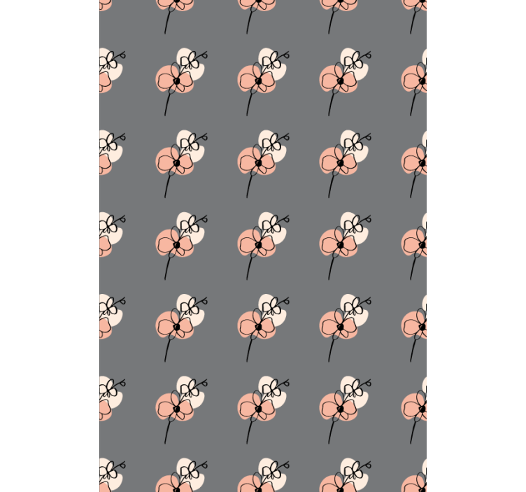 Gėlių rašto tapetas su orchidėjų abstrakčiu piešiniu - „Tenstickers“