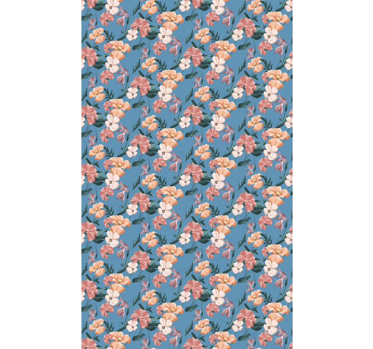 Gėlių rašto tapetas 'ziedi džinsai' - „Tenstickers“