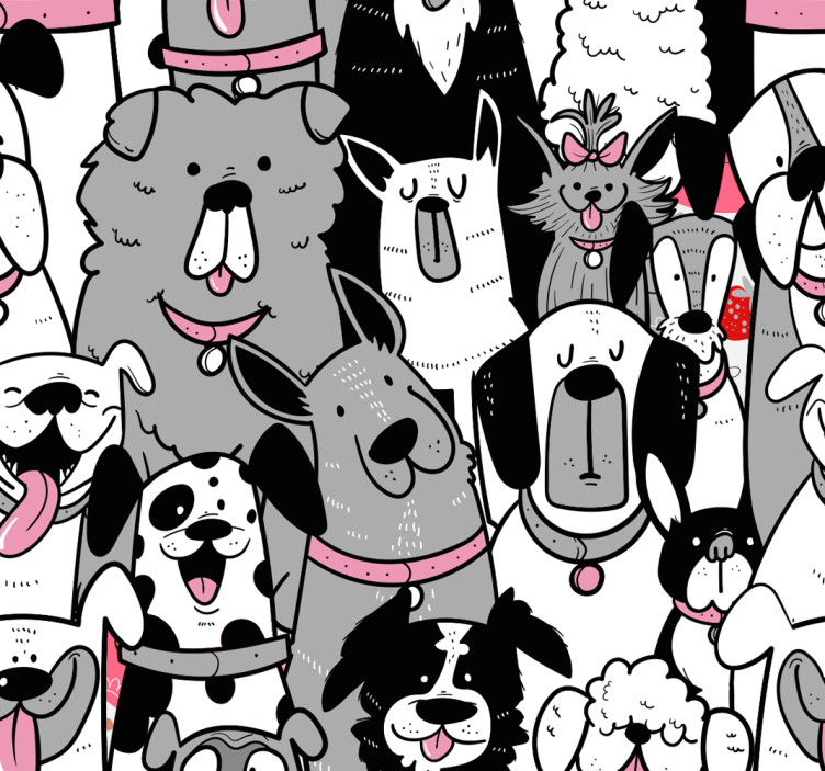 šuns kontūrai vaikų tapetai - „Tenstickers“