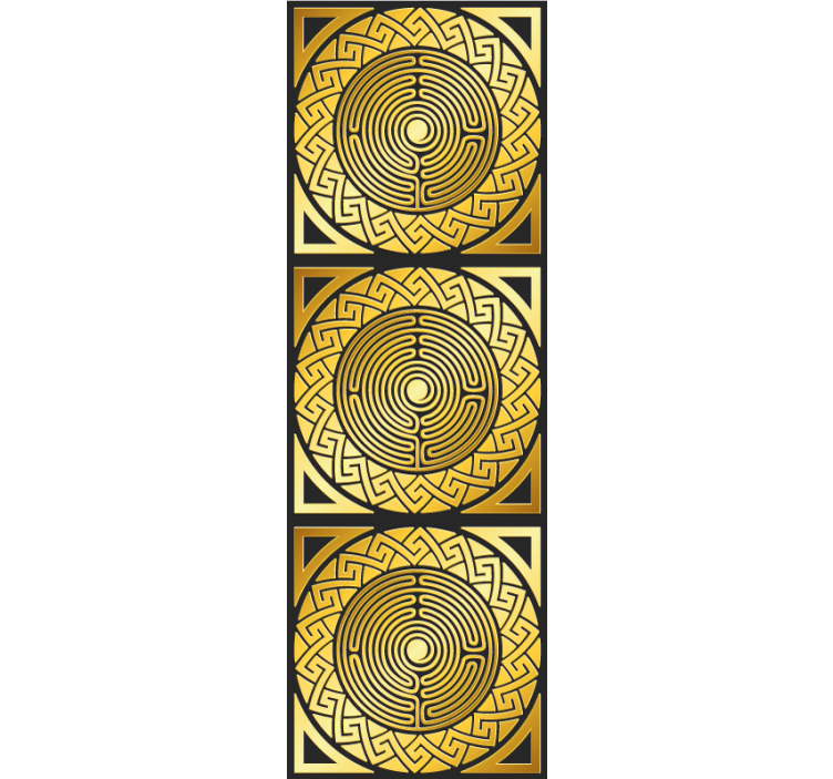 Labirintinė simetrija geltona tapetas - „Tenstickers“