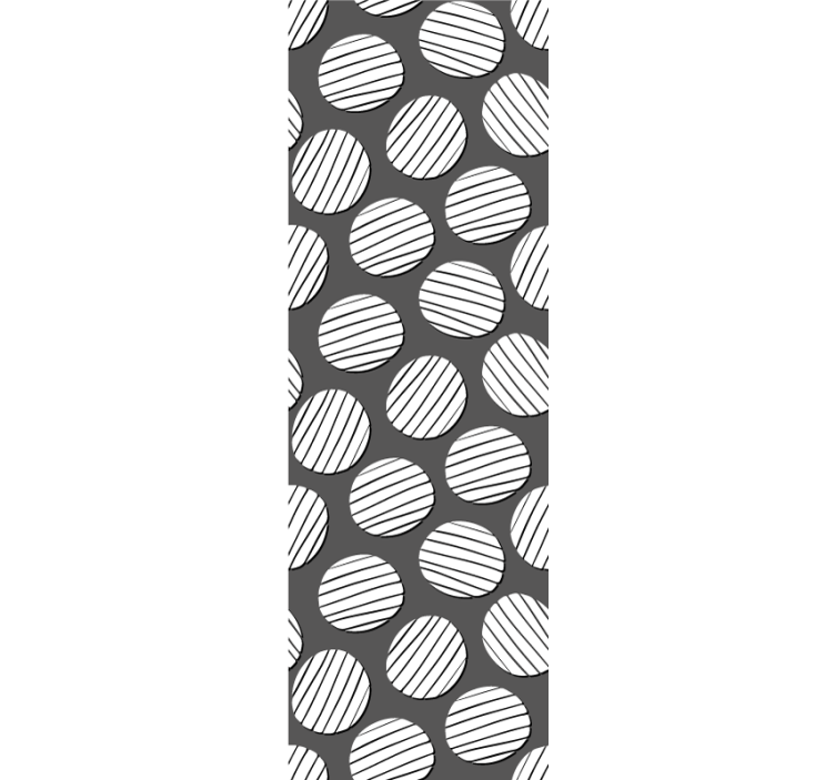 Apskritas 3d juodas ir baltas tapetai - „Tenstickers“