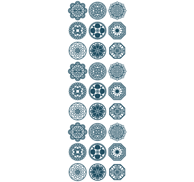 Geometriniai plytelių raštai Plytelės tapetas - „Tenstickers“