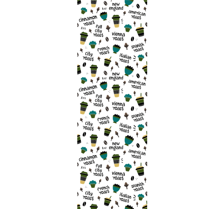 Kavos skrudinimo raštas tapetas virtuvei - „Tenstickers“