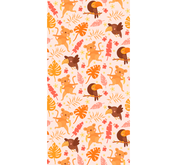 Paukščių beždžionių ir augalų džiunglių tapetai - „Tenstickers“