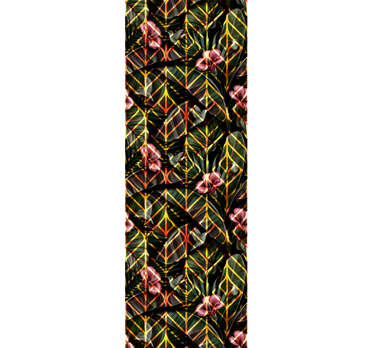 Gėlių lapijos raštas gamtos sienos tapetas - „Tenstickers“