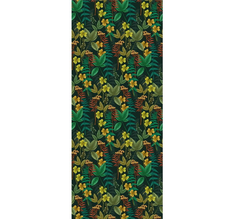 Botaninis dryžuotas raštas gamtos sienos tapetas - „Tenstickers“