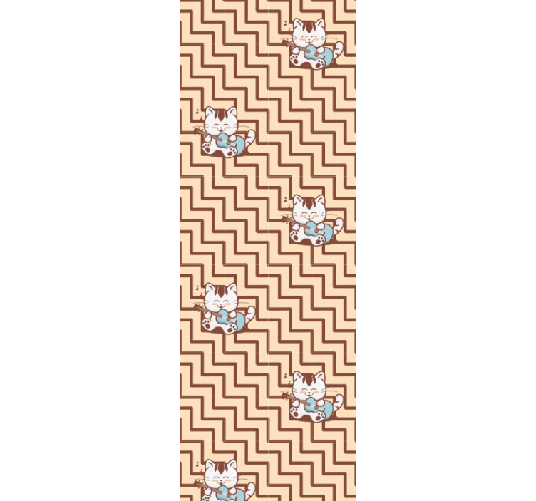 Geometrinis kačių motyvas katinų tapetas - „Tenstickers“