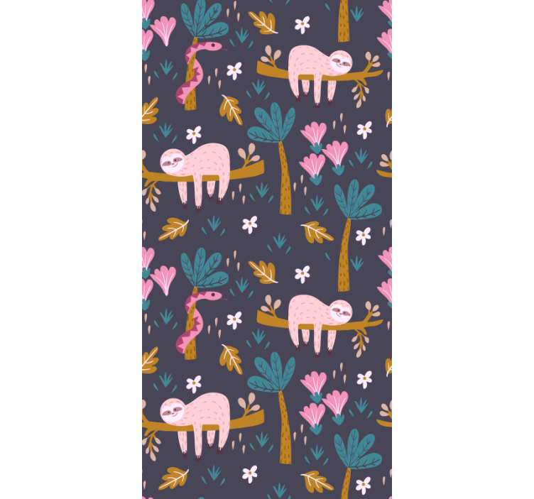 Rožiniai tinginiai gyvūnai tapetai - „Tenstickers“