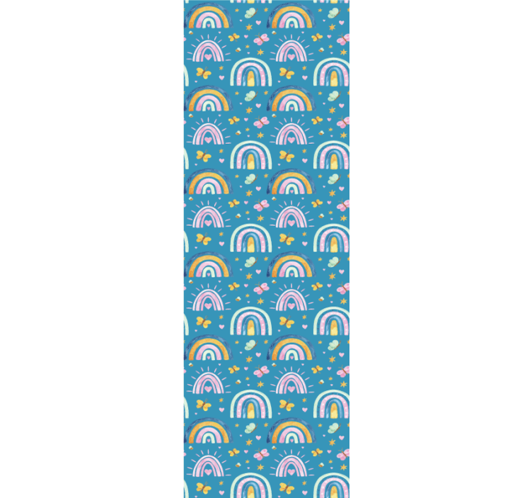 Drugelių vaivorykštės raštai vaikiški tapetai - „Tenstickers“