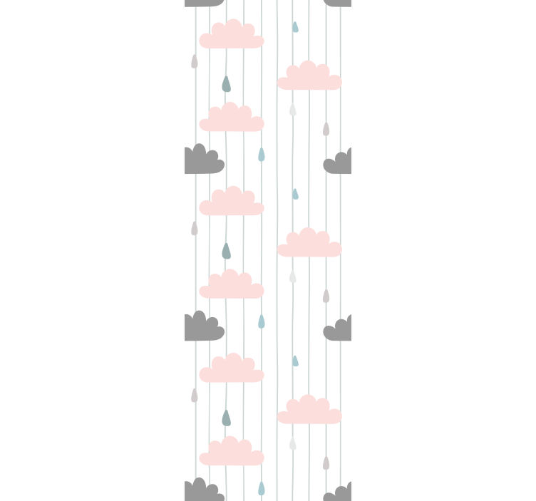 Debesuoti lietaus lašai tapetai vaiku kambariui - „Tenstickers“