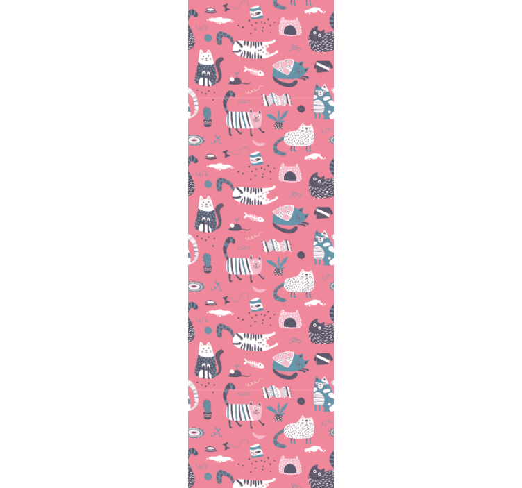 žaismingų kačių iliustracija katinų tapetas - „Tenstickers“