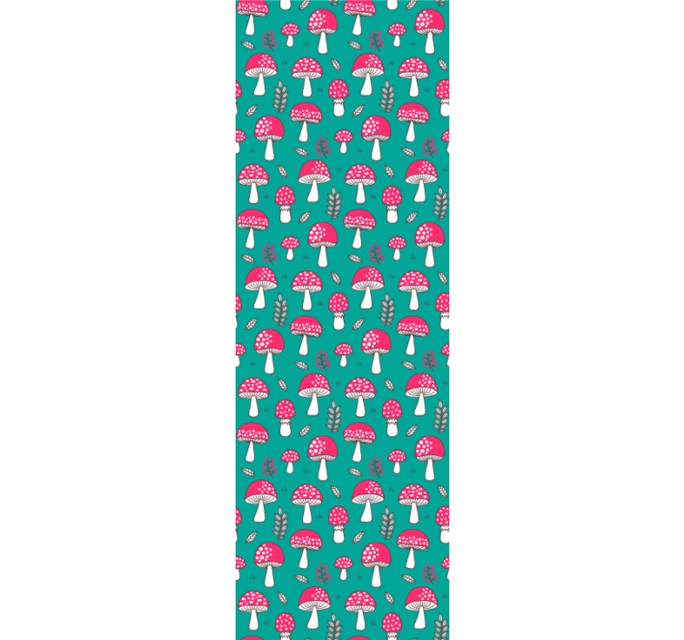 Miško grybų raštas gamtos sienos tapetas - „Tenstickers“