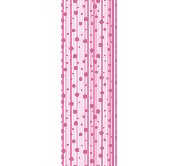 Vertikaliai rausvos ir baltos spalvos su taškeliais tapetais - „Tenstickers“