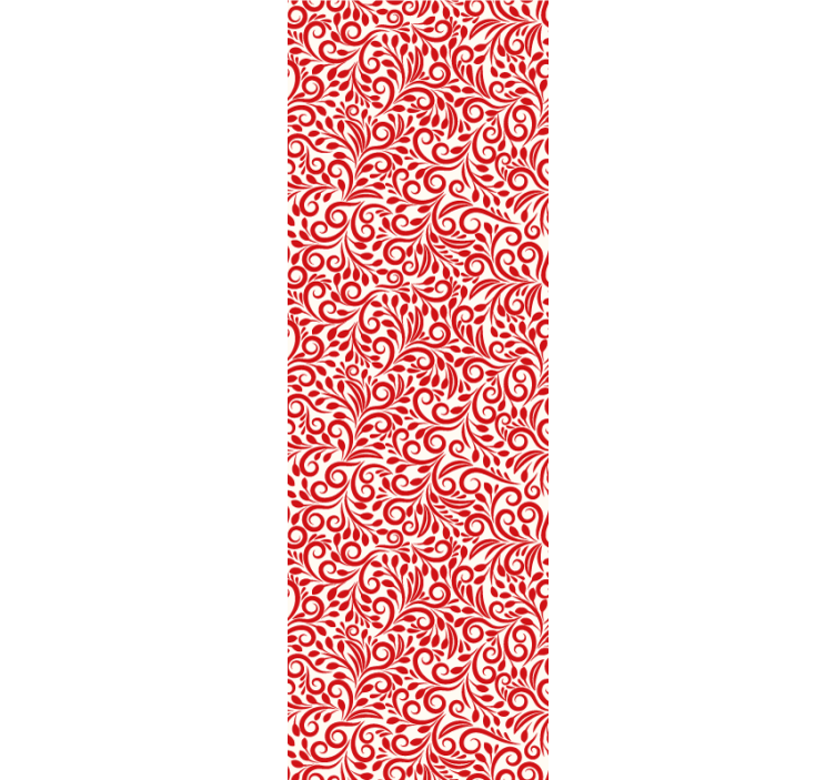 Raudoni lenkiški gėlių tapetai - „Tenstickers“