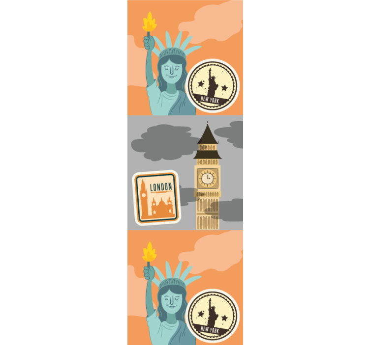 Ikoniniai miesto orientyrai niujorko tapetas - „Tenstickers“