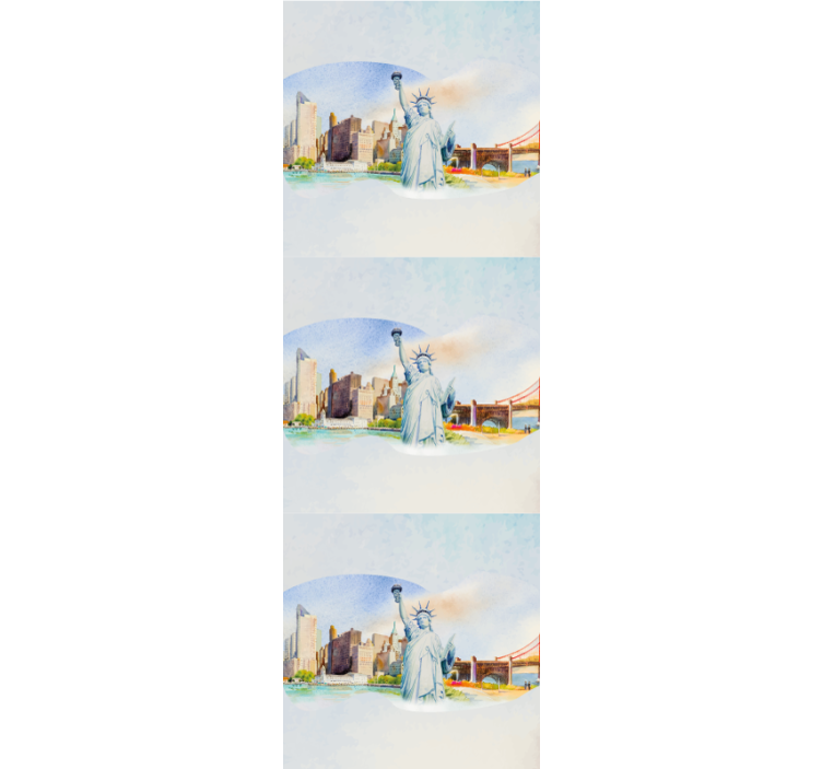 Miesto orientyrų koliažas niujorko tapetas - „Tenstickers“