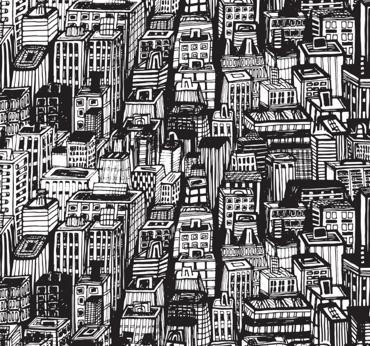 Miesto tapetai miesto eskizo chaosas - „Tenstickers“