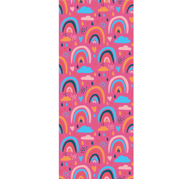 žaismingi vaivorykštės raštai vaikiški tapetai - „Tenstickers“