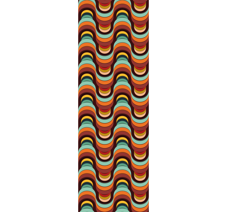 Retro banguotas modelis geometrinis raštų tapetas - „Tenstickers“