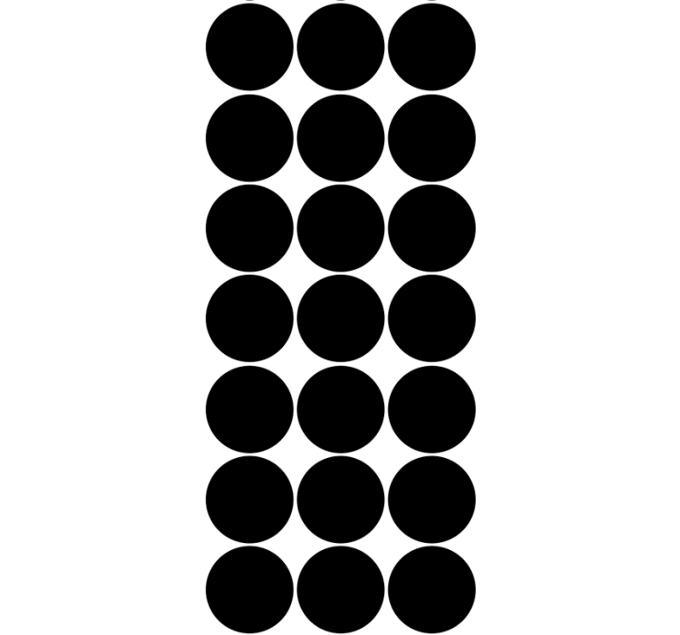 Prašmatnus juodas apskritas raštas taškų tapetai - „Tenstickers“