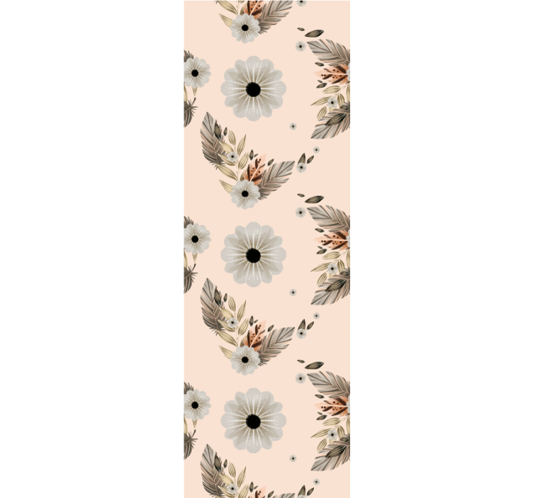 Rožinės juodos pastelinės gėlės gėlių tapetai - „Tenstickers“