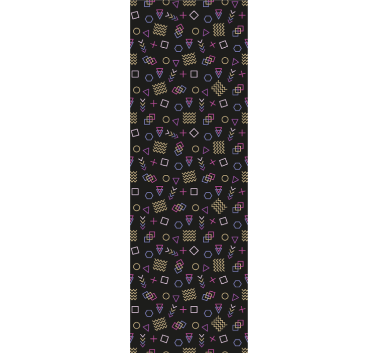 Retro modelio malonumas geometrinis raštų tapetas - „Tenstickers“