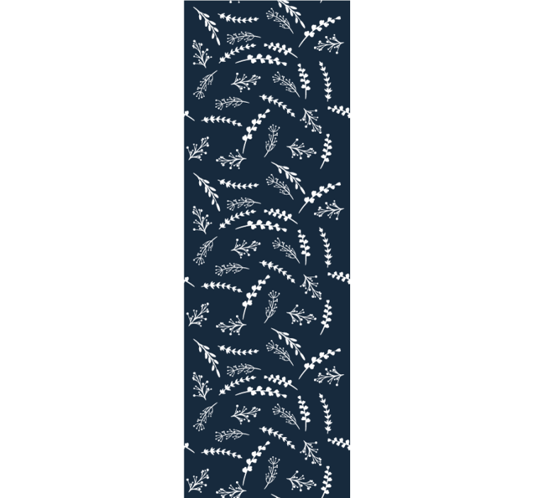 Indigo ir baltų gėlių rašto tapetai - „Tenstickers“