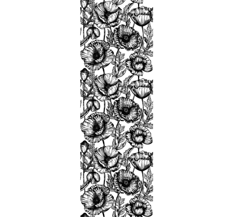 Juodas gėlių raštas tapetai geles - „Tenstickers“