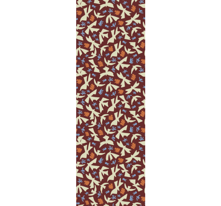 Stilizuoti gamtos motyvai gėlių rašto tapetas - „Tenstickers“