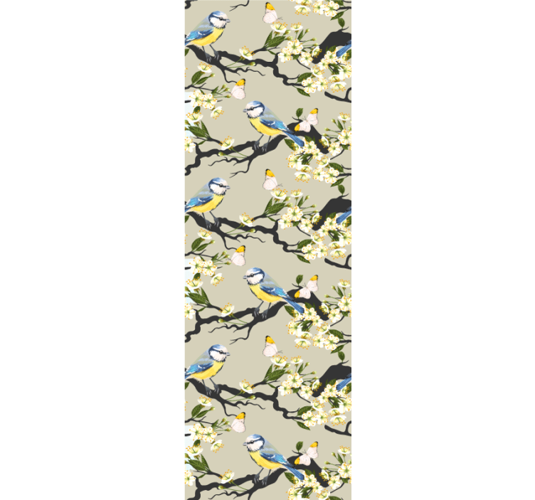 Mėlynos zylės šakos paukščiai tapetas - „Tenstickers“