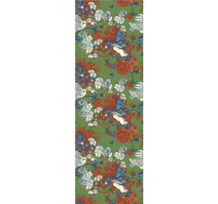 Paukščiai tarp žiedų tapetai geles - „Tenstickers“