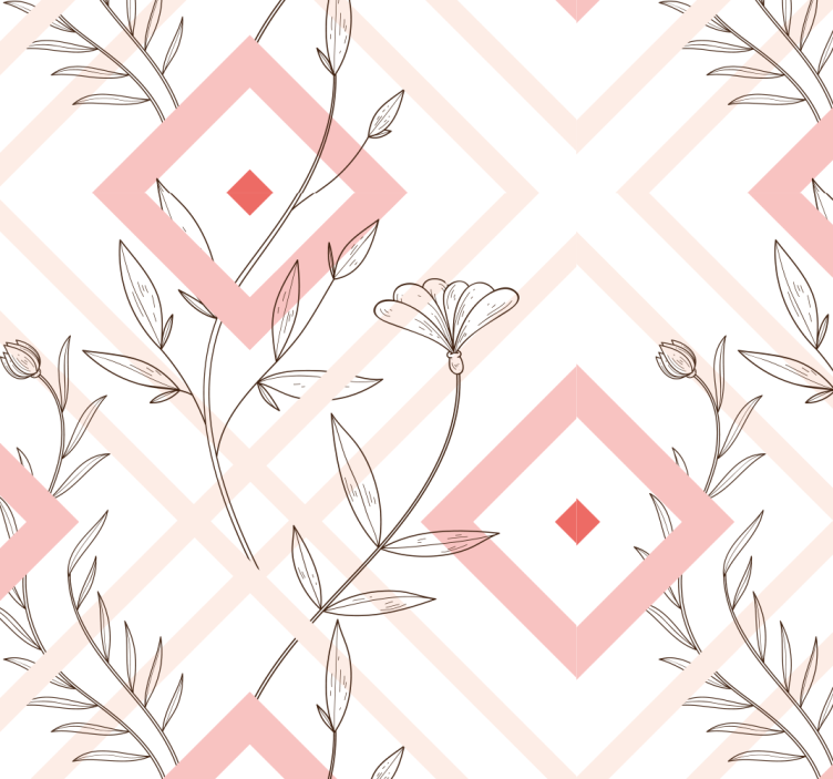 Gėlių deimantų formos gyvenamojo kambario tapetas - „Tenstickers“