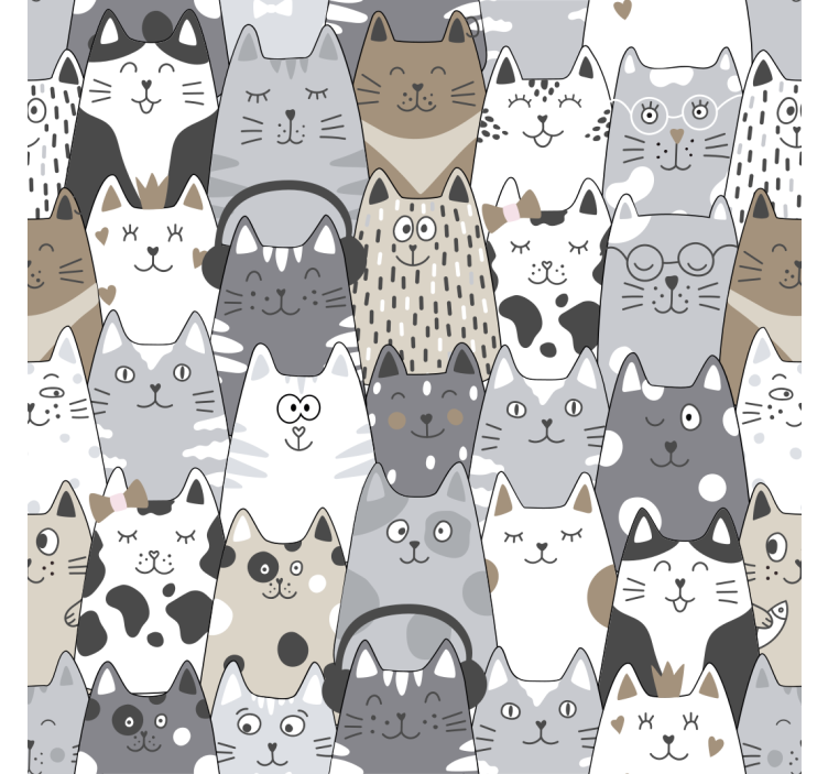 Karatoninės katės vaikiški tapetai - „Tenstickers“