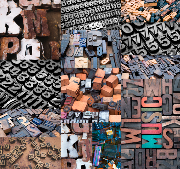 Abėcėlinis mozaika abėcėlinis tapetas - „Tenstickers“