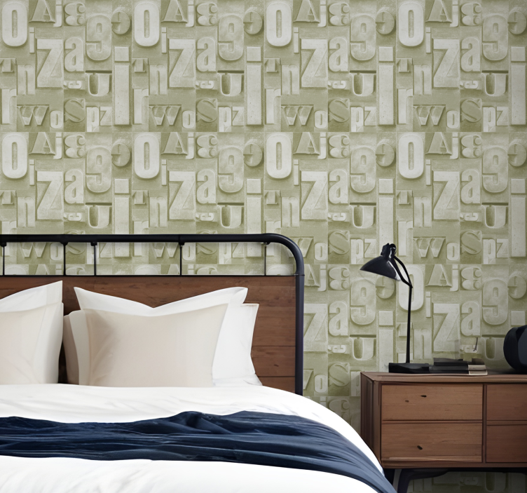 3d industrinis stilius abėcėlinis tapetas - „Tenstickers“