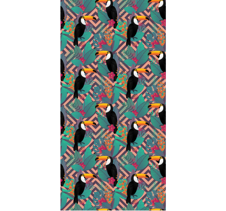 Tukanai tarp lapų gyvūnų tapetai - „Tenstickers“
